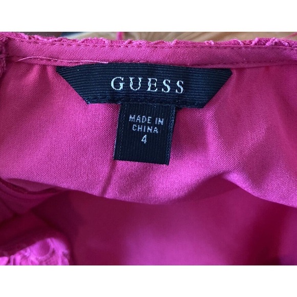 Guess Halter Top Lace Romper Size 4 Women’s Hot Pink - Picture 3 of 10